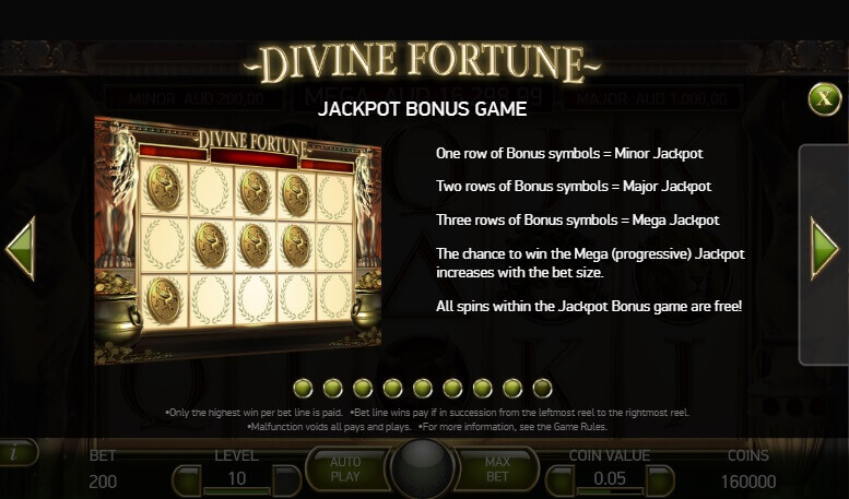 Divine Fortune Průběh hry
