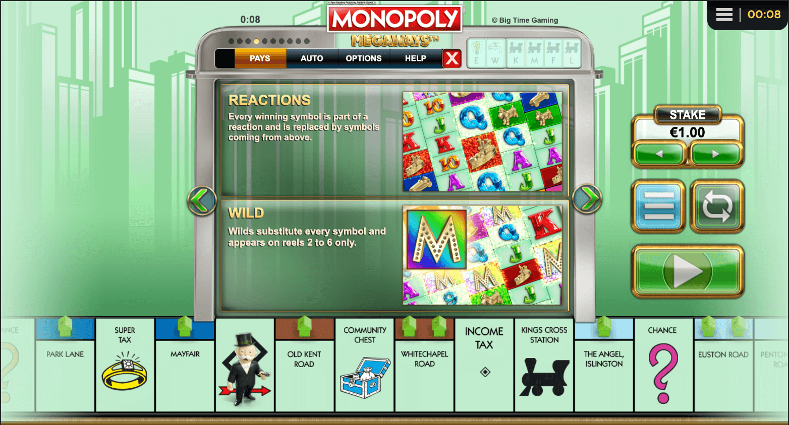 Monopoly Megaways Průběh hry